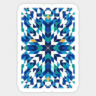 Triangles 2 abstract tribal blue pattern Sticker